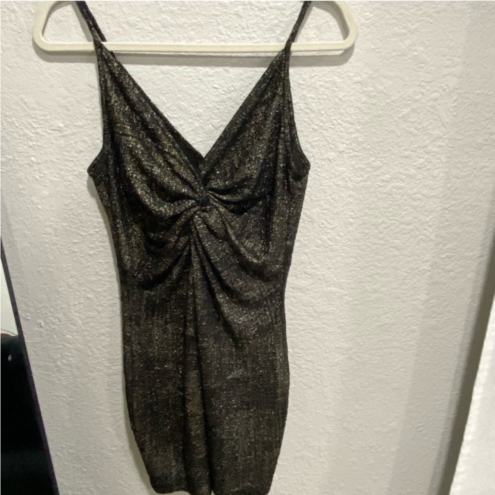 Astr Glittering Black Dress